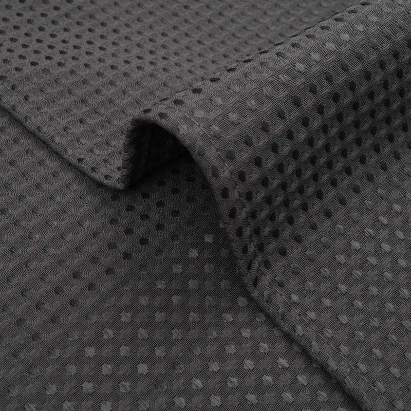 River Dream Heavyweight No Hooks Required Dotted Waffle Weave Shower Curtain with Snap in Liner -Stall 54W x 80H,Hotel Grade,Spa Like Bath Curtain,Graphite Grey - Image 4